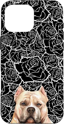 Vista 19 de American Bulldog Bully Dog Rose Flower Black White Pattern Case for iPhone 17