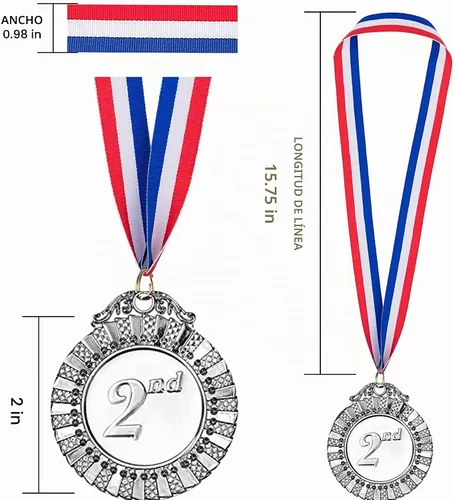 Vista 4 de 12Pcs Medallas de Oro Medallas de Premio para Deportes Escolares