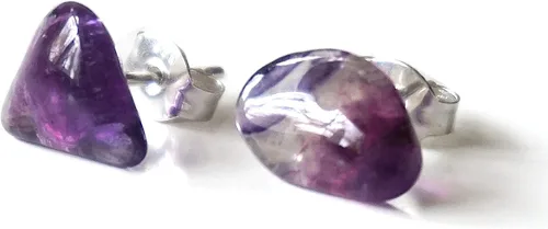 Vista 10 de Pendientes de tuerca de cristal de piedra natal aleternativa para mujer y hombre