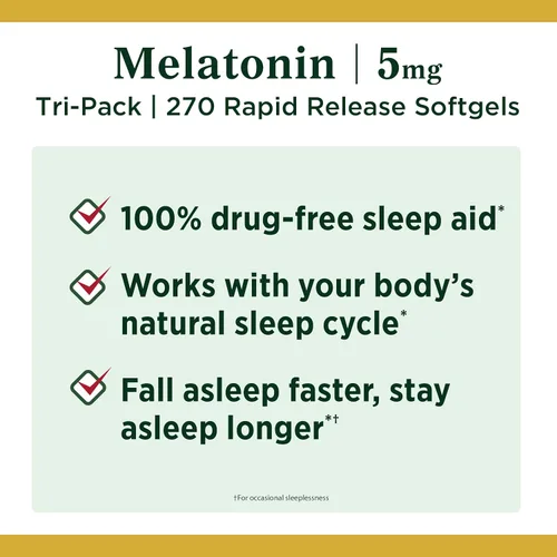 Vista 3 de Nature's Bounty Melatonin, 0,00018 oz, 15745, 3, 3