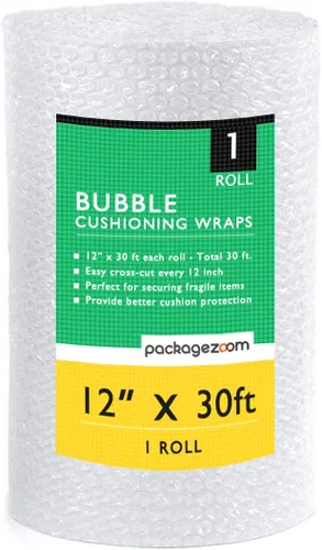 Vista 7 de Envoltura de amortiguación de burbujas de 12 pulgadas x 20 pies, perforada cada 12 pulgadas, suministros de embalaje protector para mudanza y envío