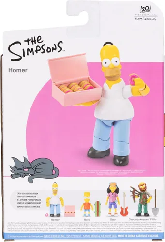 Vista 13 de JAKKS Pacific Disney - Figuras de acción de Los Simpson, paquete de 4 figuras coleccionables de 5 pulgadas de Wave 1, Homer, Bart, Groundskeeper