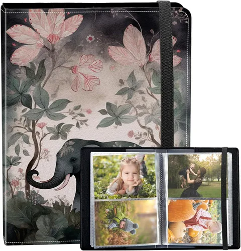 Vista 65 de Álbum de fotos de 3.5 x 5 pulgadas, cubierta de piel sintética de pequeña capacidad, mini álbum de fotos de águila americana de 3.5 x 5 con banda