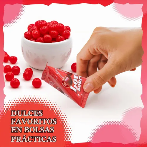 Vista 6 de Cherry Sours Candy, 36 mini paquetes envueltos individualmente