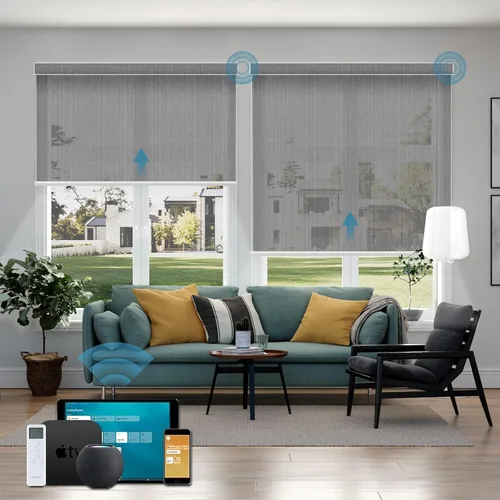 Vista 11 de Cortinas enrollables inteligentes de filtrado de luz motorizadas compatibles con HomeKit, persianas inteligentes para ventanas con 1% de apertura