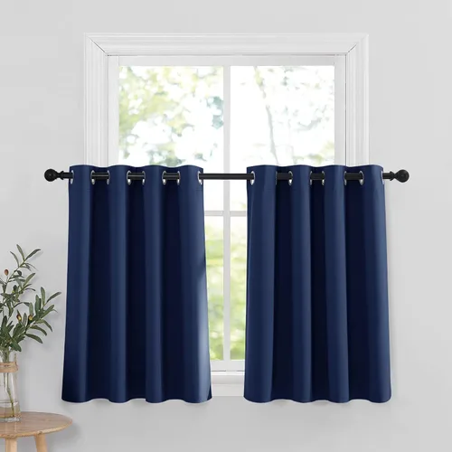 Vista 94 de RYB HOME - Cortinas para armario de 36 pulgadas, cortinas para oscurecer la habitación con ojales resistentes a la oxidación, cortinas de Aqua