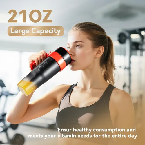 Vista 7 de Licuadora personal para batidos y batidos con 6 cuchillas, 21 onzas (20.3 fl oz), exprimidor de tamaño personal USB-C recargable con cepillo