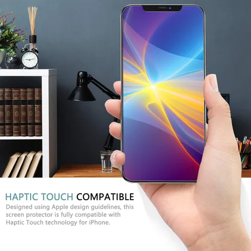 Vista 5 de Paquete de 2 protectores de pantalla de privacidad para iPhone 12 Pro Max, protector de pantalla de vidrio templado antiespía, sensible al tacto