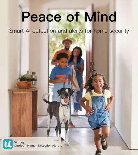 Vista 6 de VIMTAG Cámara enchufable con cable WiFi para interiores de 3.5K/6MP 2.4G para seguridad del hogar/mascota/perro/gato/bebé con aplicación