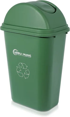 Vista 15 de SIMPLI-Magic Elegante bote de basura negro con pedal de 16 galones (60 litros), cubo de basura de cocina de doble compartimento con contenedores