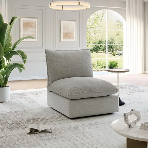 Vista 15 de Sofás modulares de 69.2 pulgadas para sala de estar, respaldo alto impermeable, sofá modular con relleno de plumón, sofá biplaza convertible