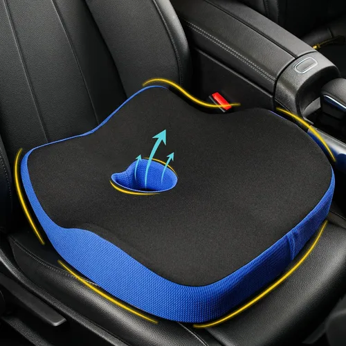 Vista 15 de Cojín de asiento de coche: cojín ergonómico de espuma viscoelástica para aliviar el dolor de ciática, almohada de asiento de conducción más grande