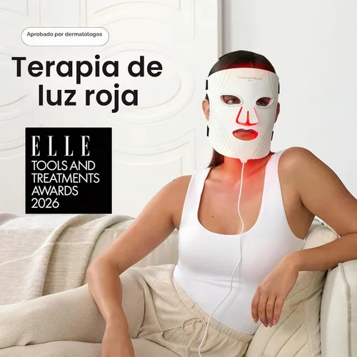 Vista 3 de wavytalk Red Light Therapy Mask for Face, Glow Time LED Face Mask 850nm NIR Blanco