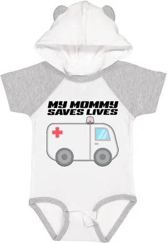 Vista 5 de inktastic My Mommy Saves Lives- Body para bebé de ambulancia