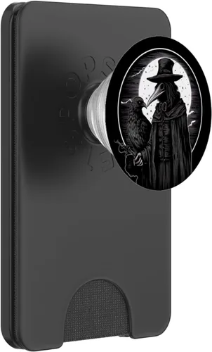 Vista 7 de Black Crow Death Plague Doctor Occult Aesthetic Raven Goth PopSockets PopGrip estándar