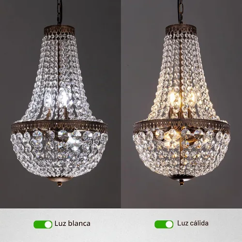 Vista 4 de Wellmet Candelabro de cristal de imperio francés de 13 pulgadas, lámpara colgante de techo ajustable de bronce antiguo para comedor, sala de estar