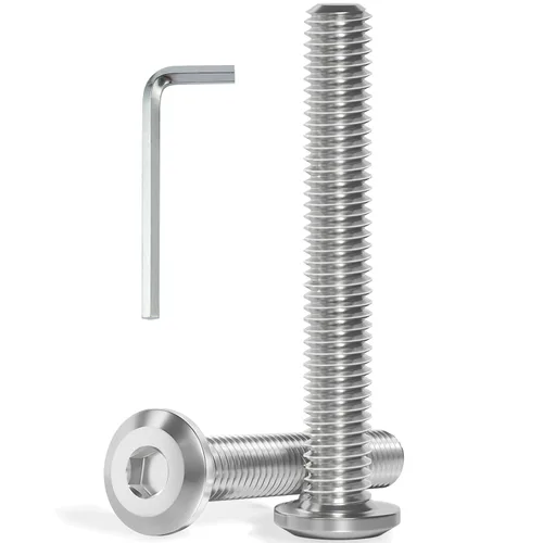 Vista 8 de VGBUY M6-1.0 x 8 mm 100 piezas Tornillos de cabeza plana con casquillo hexagonal, 304 de acero inoxidable 18-8, rosca completa, llave hexagonal