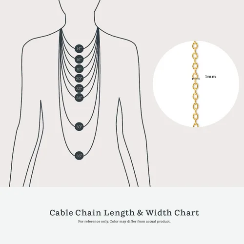 Vista 5 de KEZEF Sterling Silver Plated in Gold Necklace for Women - 14K Cable Gold Chain Necklace 1.3mm Thin Oval Links Necklace Gold Chain for Women
