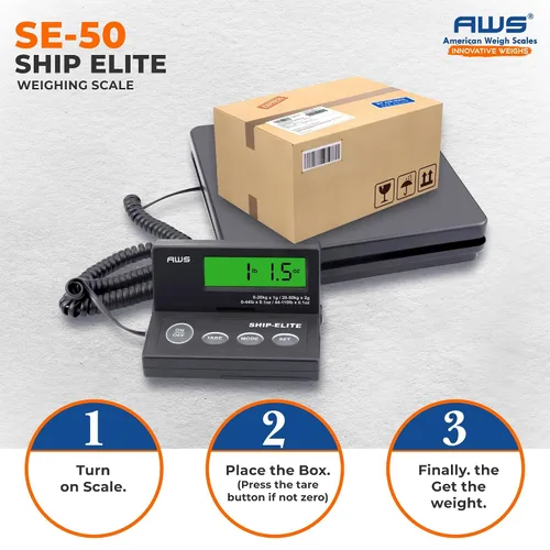 Vista 3 de American Weigh Scales Báscula de envío digital Paquete postal multifuncional de alta precisión y báscula de pesaje de equipaje 110 libras x 0.1