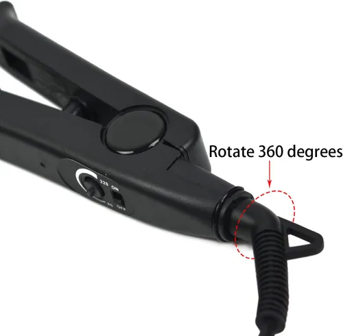 Vista 5 de Kit de herramientas de extensiones de cabello con conector de hierro térmico de fusión, enchufe de EE. UU., 50 unidades de protectores térmicos