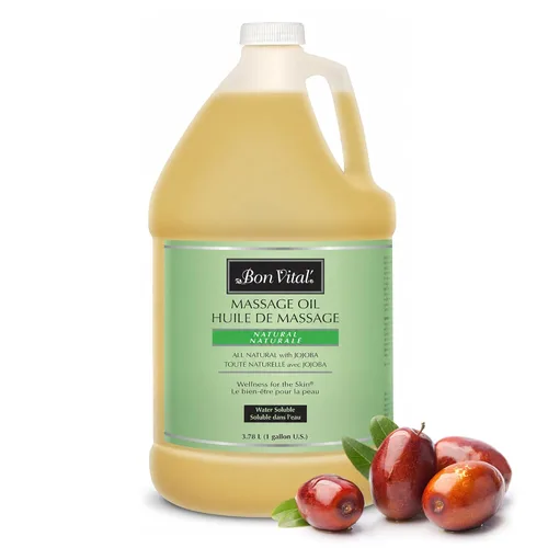 Vista 10 de Aceite de masaje Bon Vital Naturale hecho con ingredientes naturales para un masaje relajante y respetuoso con el medio ambiente, revive y rehidrata