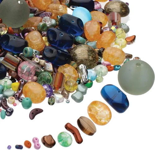 Vista 7 de The Beadsmith Caja de cuentas – Surtido de cuentas de vidrio en diferentes formas, colores y tamaños, 2 libras
