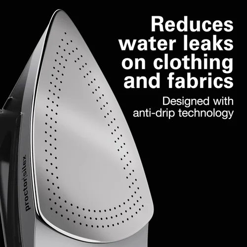 Vista 7 de Proctor Silex Plancha de vapor para ropa con suela de acero inoxidable duradera, 1500 vatios, cable retráctil de 8 pies, apagado automático de 3