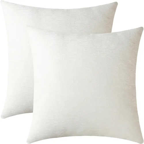 Vista 61 de Jeneoo - Fundas de almohada decorativas rojas brillantes de chenilla suave, fundas de cojín cómodas y sólidas para sofá de sala de estar