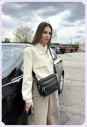 Vista 5 de DIHKLCIO Bolsos cruzados de nailon para mujer, monederos y bolsos de mano, bolsas de mensajero casuales para mujer, bolso cruzado negro impermeable