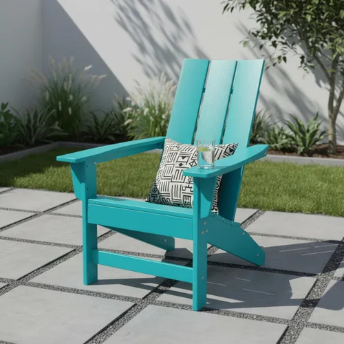 Vista 2 de Shine Company Coastal Modern - Silla Adirondack para todo tipo de clima, Aruba
