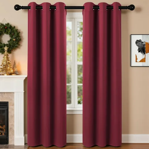 Vista 110 de Cortinas de oscurecimiento de habitación de 45 pulgadas de largo para dormitorio y sala de estar, cortinas térmicas aislantes con ojales