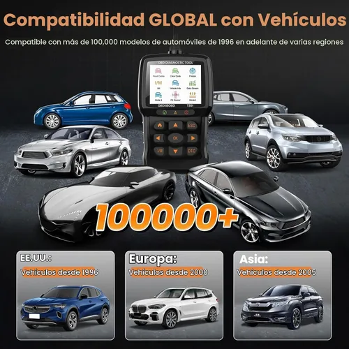 Vista 8 de Beaspire Herramienta de diagnóstico del escáner OBD2, lector OBD2 de código de luz del motor con reinicio, preparación I/M, probador de batería