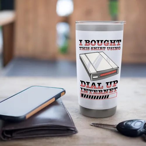 Vista 7 de 90s Nostalgia Retro 90s Dial Up Internet Vintage Stainless Steel Insulated Tumbler