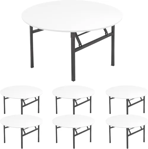 Vista 9 de Fivenl Paquete de 6 manteles de elastano para mesas redondas de 5 pies, manteles redondos elásticos ajustables lavables con borde elástico