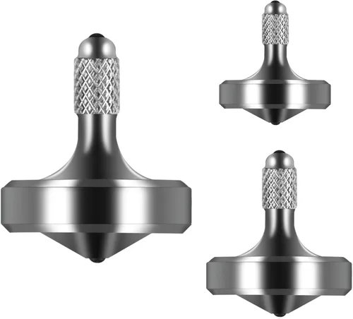 Vista 12 de Exquisita parte superior giratoria de metal, juguete para ansiedad de acero inoxidable muy bien mecanizado, equilibrio perfecto durante más de 9