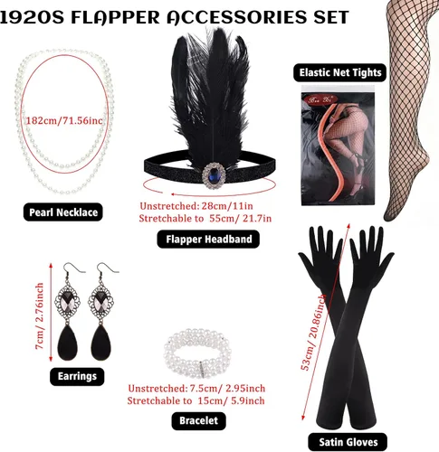 Vista 4 de PLULON Vestido Flapper para mujer, estilo Gatsby de los años 20, con lentejuelas y flecos, cuello en V, vestidos de los años 20, disfraces