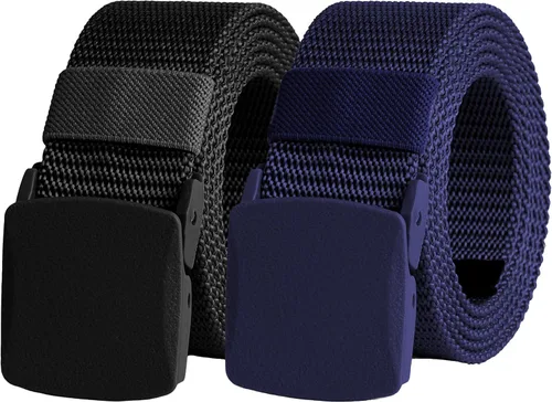 Vista 34 de UNGGJKB Men's Tactical Belt, Nylon Casual Elastic Belt, Work Belt That Can Be Cut And Adjusted