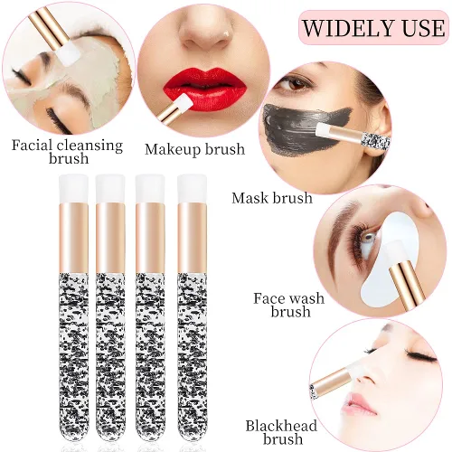 Vista 5 de 30 cepillos de champú de pestañas de cristal, cepillo de limpieza de pestañas, cepillos de maquillaje suaves para limpieza de extensiones