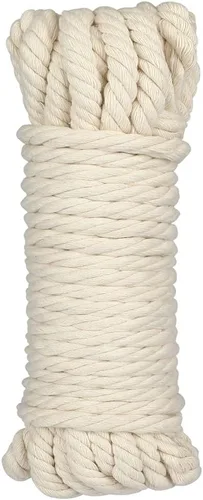 Vista 8 de jijAcraft Cuerda de algodón de 1/2 pulgada, cuerda de macramé blanca de 0.472 in x 32 pies, cuerdas de tendedero de 4 capas para manualidades
