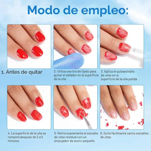 Vista 4 de Removedor de esmalte de uñas de gel, (2 unidades), removedor de esmalte de gel para uñas, sin necesidad de papel de aluminio, removedor de esmalte