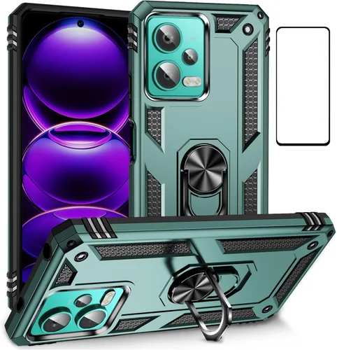 Vista 35 de Funda para Xiaomi POCO X3 NFC /X3 Pro con protector de pantalla, armadura de protección militar híbrida resistente a prueba de golpes, funda Negro