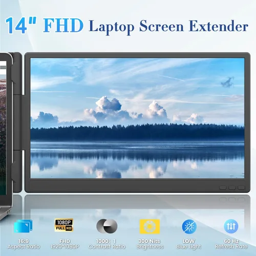 Vista 2 de Teamgee - Extensor de pantalla para portátil IPS Monitor portátil de 14 pulgadas