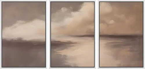 Vista 25 de SIGNWIN Lienzo enmarcado para pared, juego de arte de campos pastorales, flores silvestres, campo rústico, paisaje, floral, ilustraciones modernas