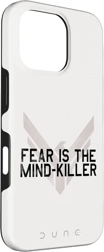 Vista 3 de iPhone 16 Pro Dune (2021) - El miedo es el asesino de la mente - Carcasa blanca Atreides