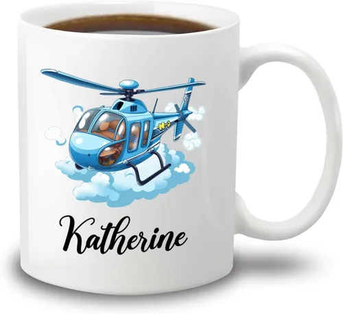 Vista 12 de Taza de café de avión personalizada con nombre de los niños, taza de café de avión personalizada de 11 onzas y 15 onzas, taza de cerámica blanca