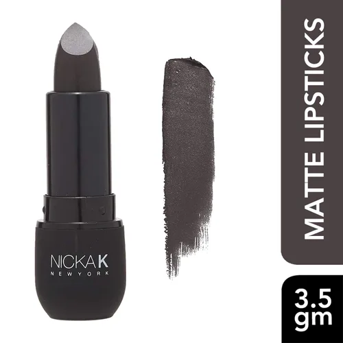 Vista 2 de Lápiz de labios mate Nicka K. , Negro