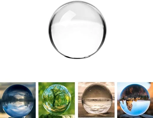 Vista 2 de Bola de cristal K9, bola de cristal transparente, esfera mágica para decoración, fotografía de lentes, meditación, adivinación de mirada, adorno
