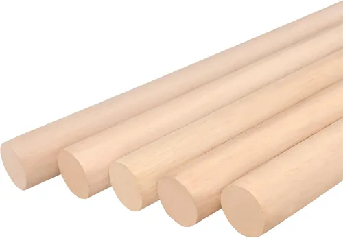 Vista 7 de Varillas de madera redondas de 1/4 x 17.5 pulgadas, sin terminar, para bricolaje, piruletas, soporte para pasteles, 100