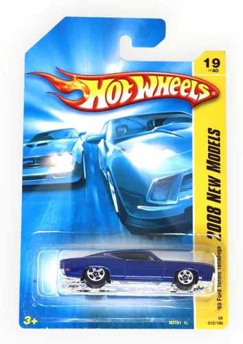 Vista 2 de Hot Wheels 69 Ford Torino Talladega 2008 Nuevo Modelo, azul oscuro