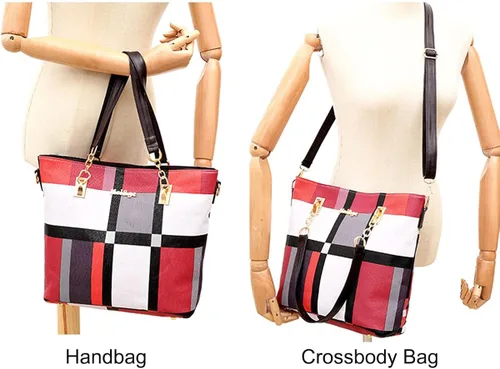 Vista 6 de YOUNXSL 6 bolsas de mano de poliuretano para mujer bolso de hombro bolso cruzado bolso de mano bolso de mano bolso de mano con asa superior